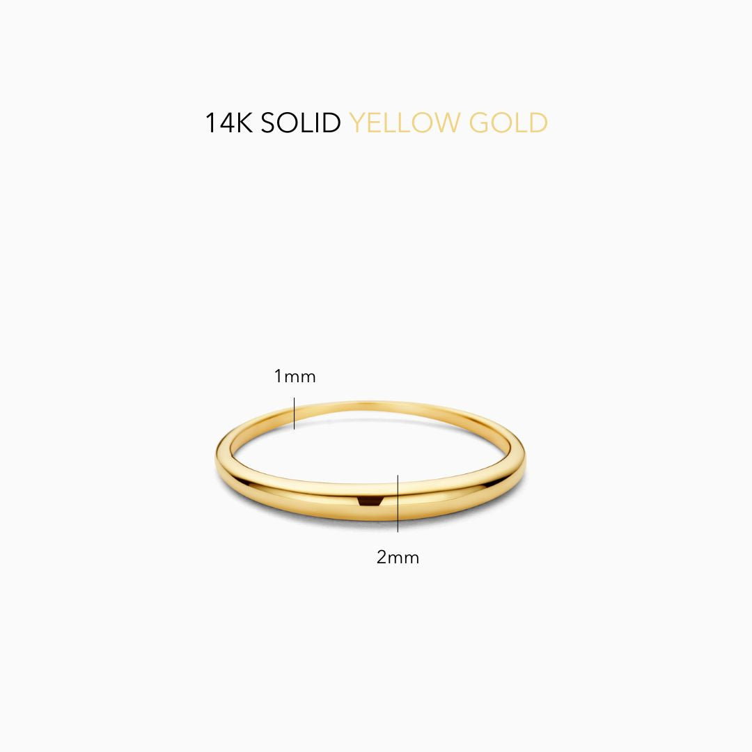 Slank Dometalring | Guld 14k