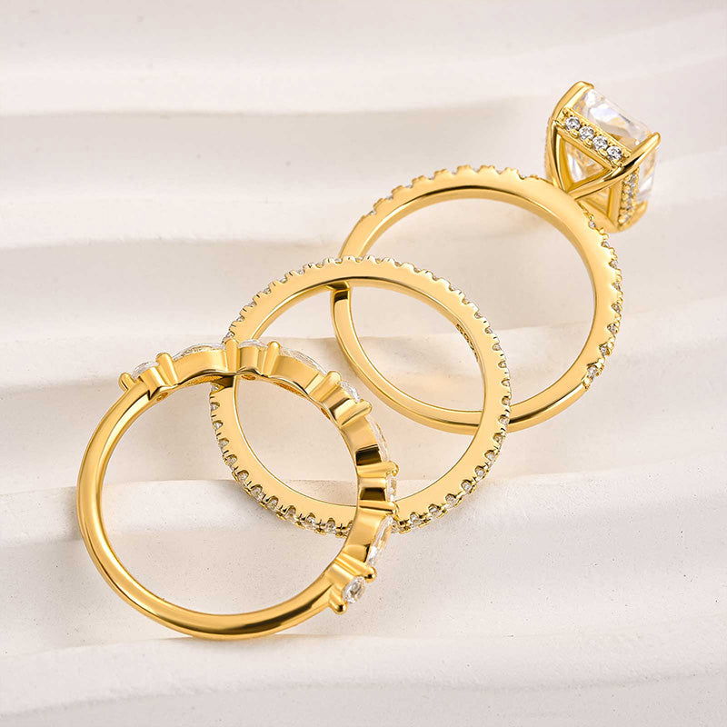 Jaily 3-delt vielsesringssæt | guld 18k