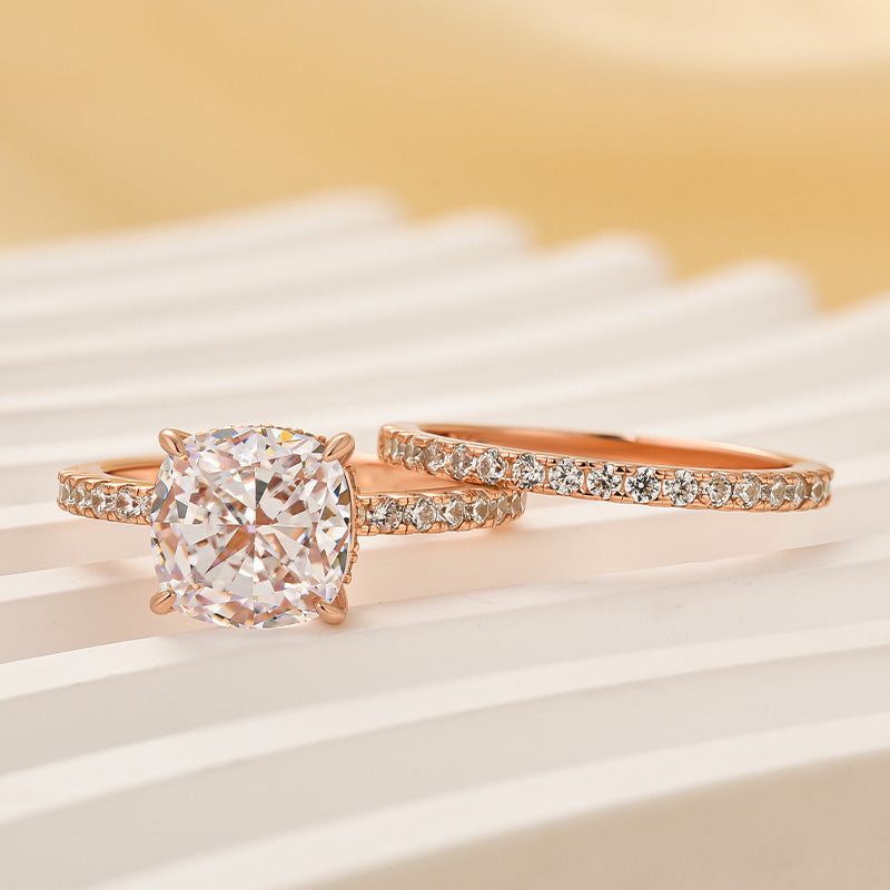 Brudekysse 2-delt ring sæt | Roséguld 16k