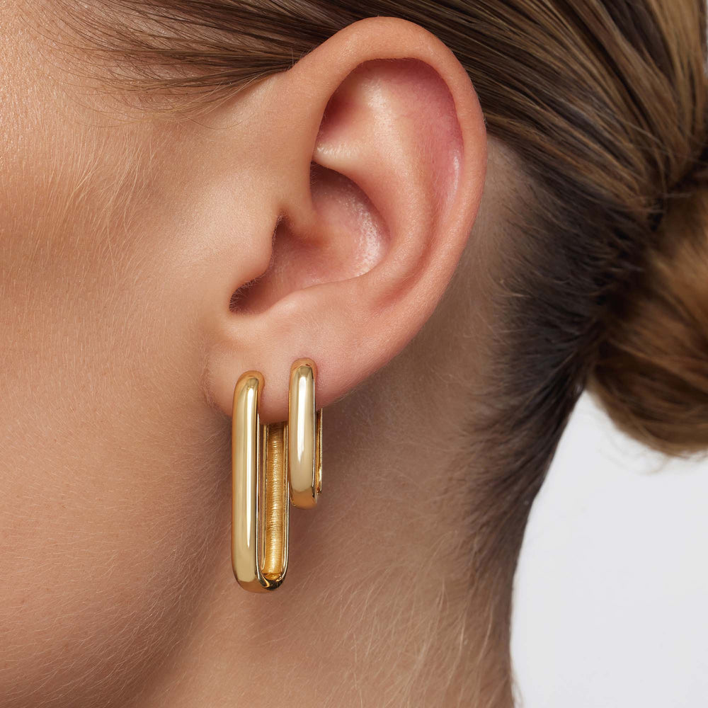 Store Ikon Øreringe | Guld 18k