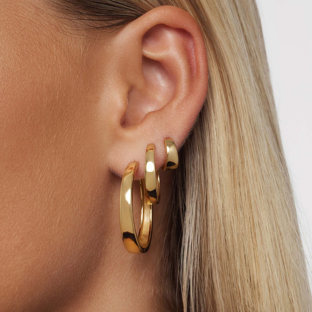 Gia Statement Hoop Øreringe | Guld 18k