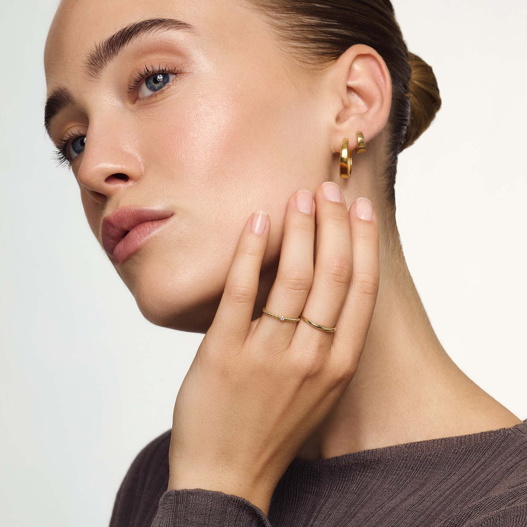 Slank Dometalring | Guld 14k