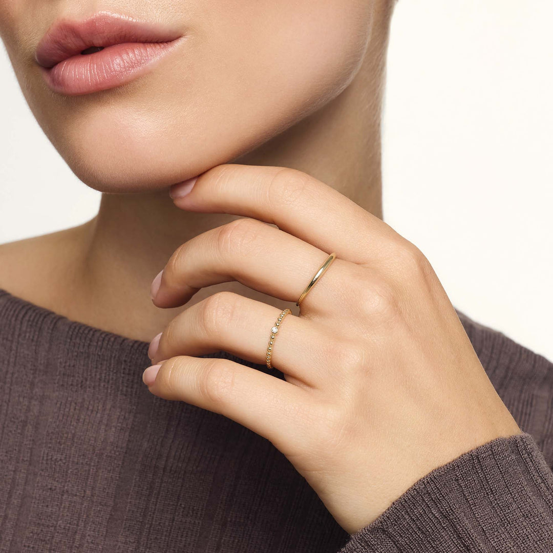 Slank Dometalring | Guld 14k