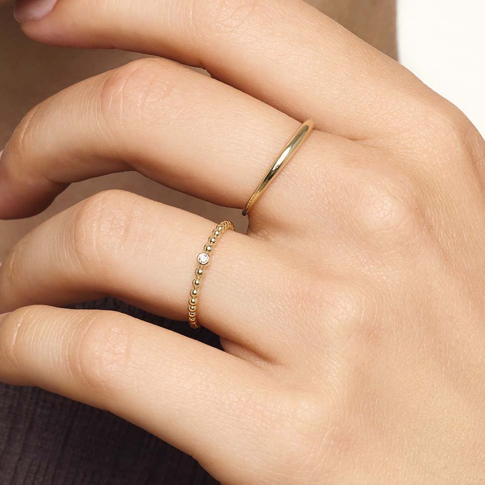 Slank Dometalring | Guld 14k
