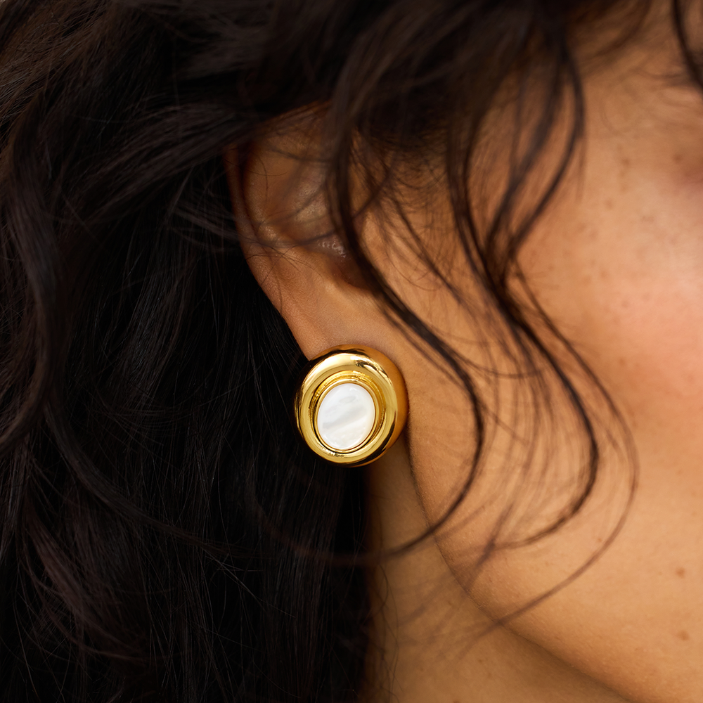 Giselle Perleøreringe | Guld 14k