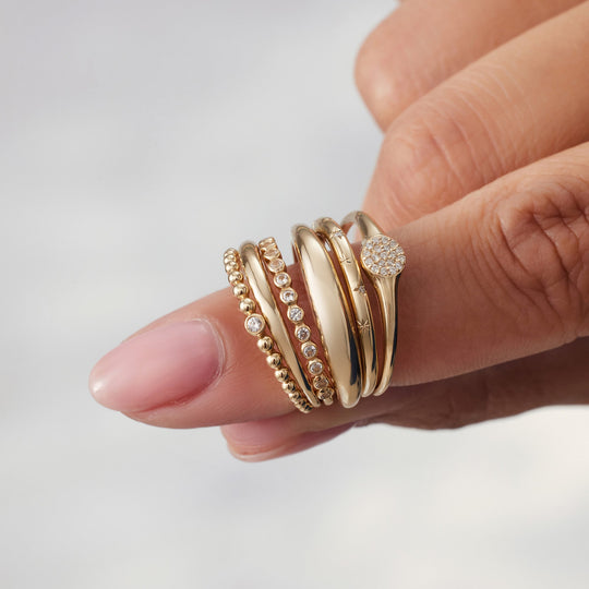 Slank Dometalring | Guld 14k