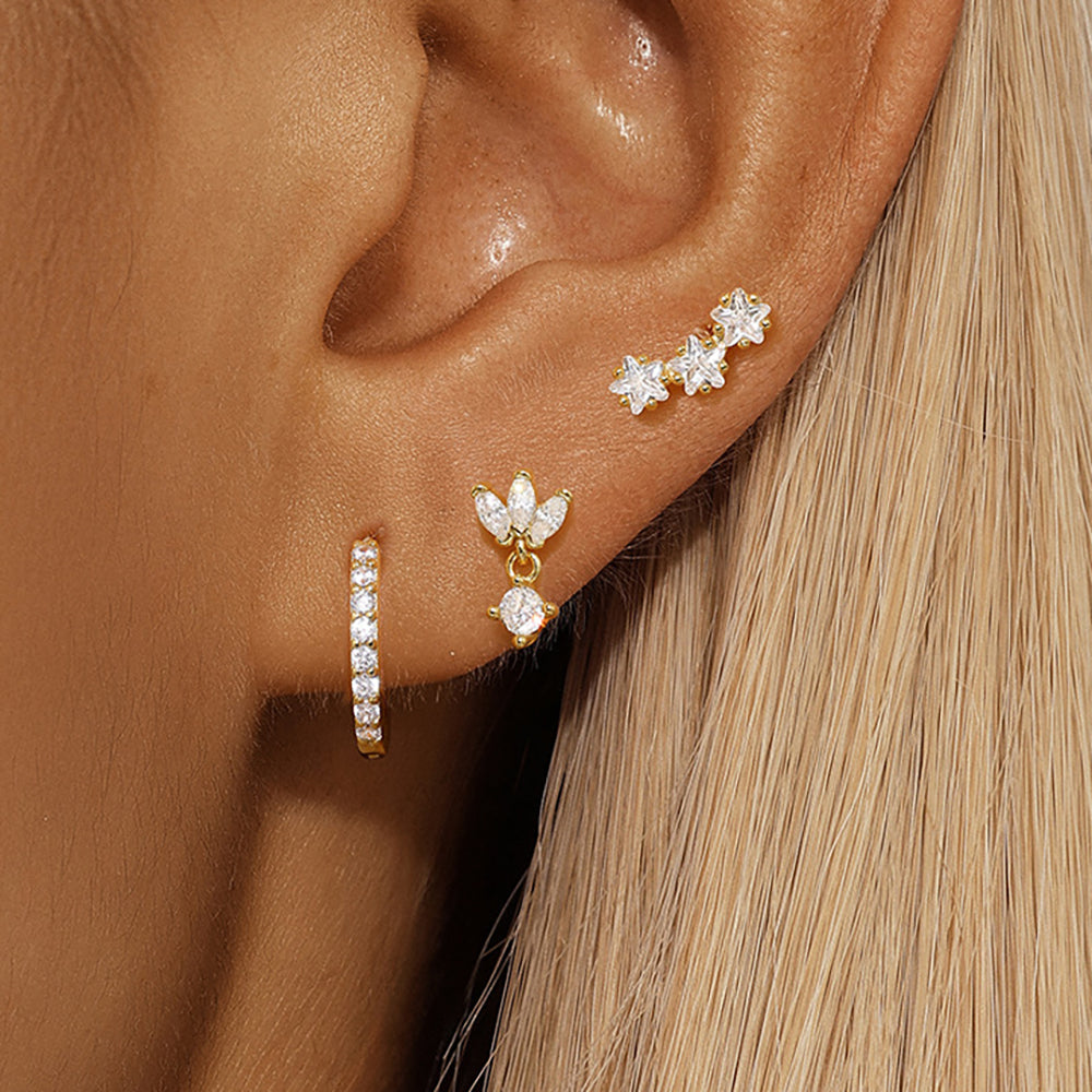 Trio Mila Essentials øreringe | 18K Guld
